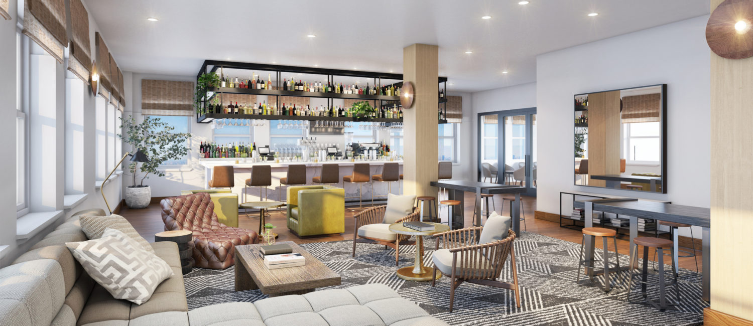 Kimpton – 24th floor living room and bar