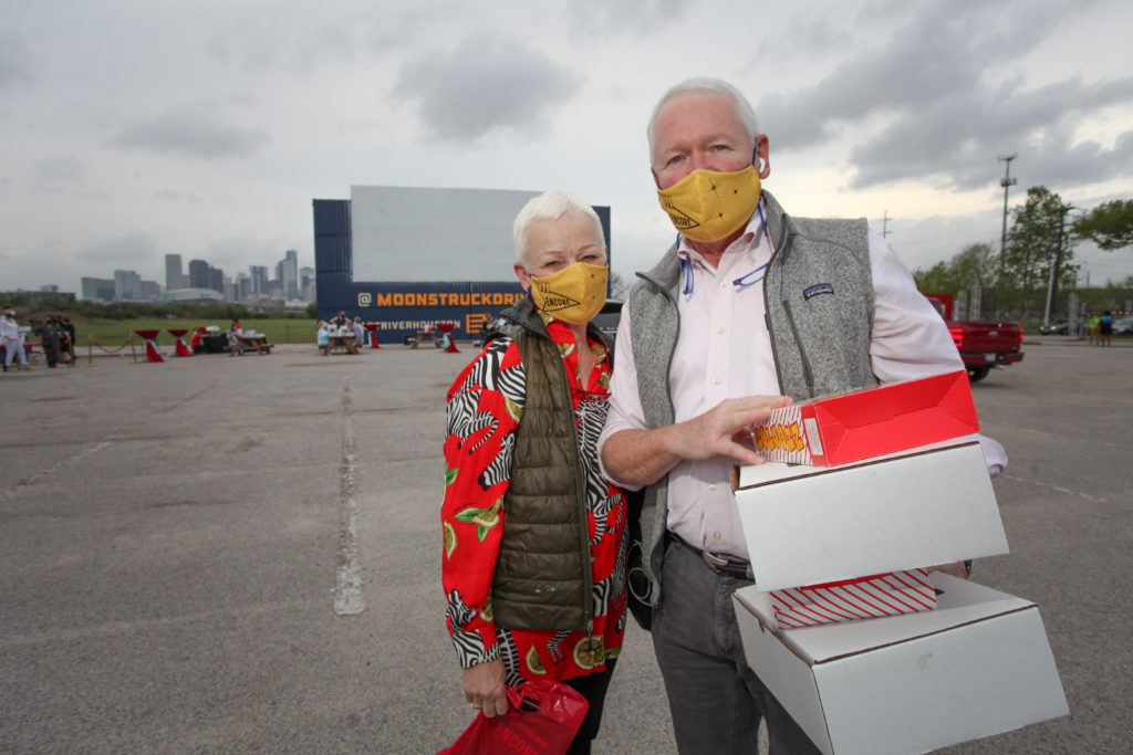 Kris & Neil Thomas attend the Kinder HSPVA fundraiser at Moonstruck Drive-In Cinema. (Photo by Katy Anderson )