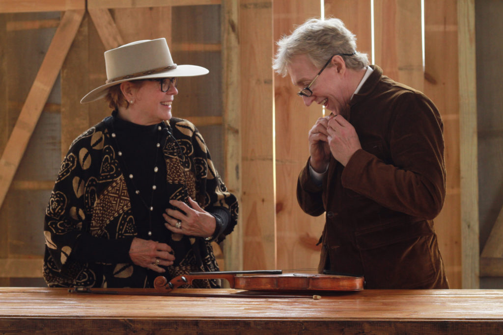Linda Jones dishes about her family violin. (Photo by Chris P. Bachman)