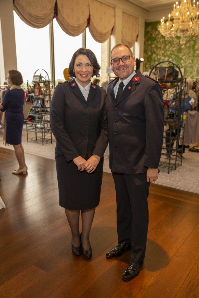 The Salvation Army Greater Houston Command Majors Shelley Bell & Zach Bell at the Salvation Army Women's Auxiliary Reflections on Style Luncheon at River Oaks Country Club. (Photo by Jenny Antill Clifton)