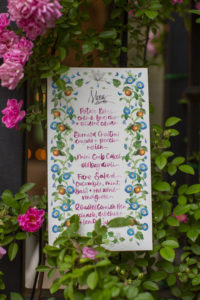 Menu from The Avenue with Meg Grant calligraphy (Photo by Jenny Antill Clifton)