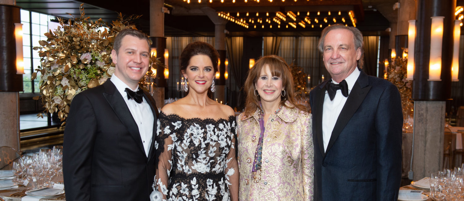 Houston Symphony Wine Dinner chairs Jonathan & Anne Ayre at The Astorian with dinner honorees Vicki West & Ralph Burch (Photo by Wilson Parrish)