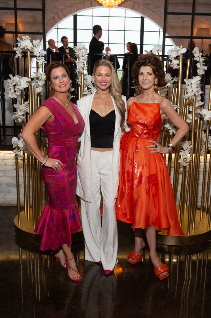 Christi Rawls, Allie LaForce-Smith, Marla Hurley at the Houston Symphony Wine Dinner at The Astorian (Photo by Wilson Parrish)