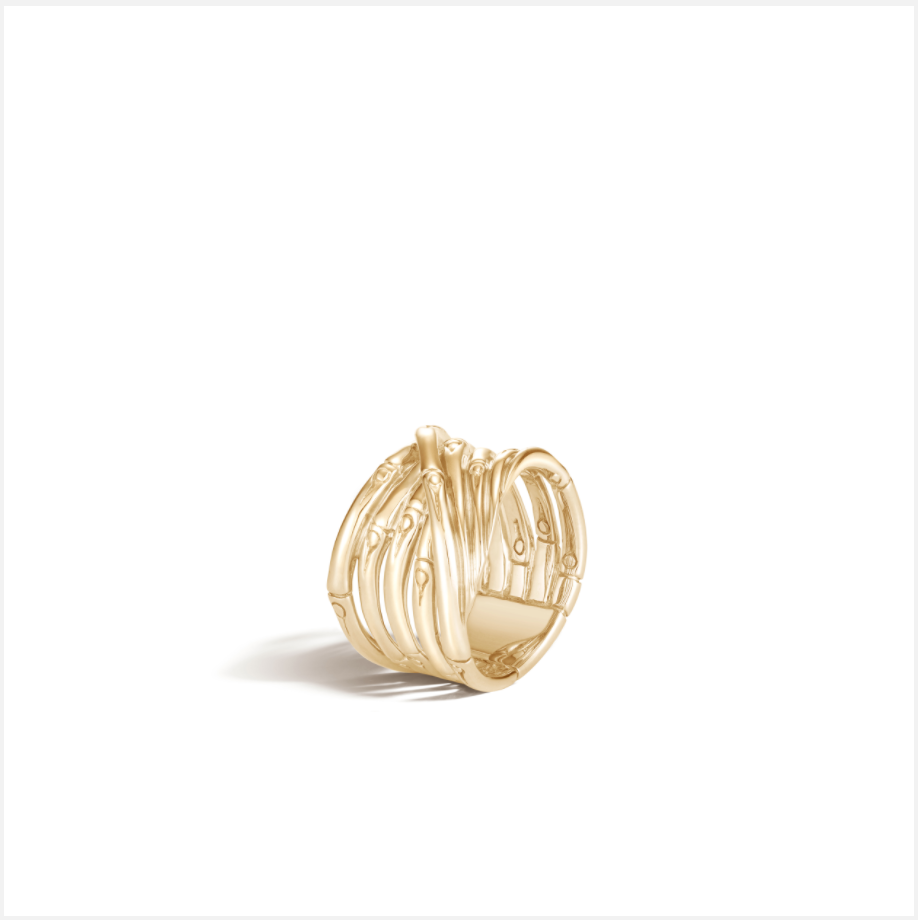 The gold version of the ring in the John Hardy Bamboo Collection introduced in honor of Earth Day.