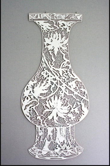 Antonius-Tín Bui plays in the realms of hand-cut paper, community engagement, performance, and soft sculpture to visualize hybrid identities and histories that confront the unsettling present. Bui's "Shrapnel No. 5," 2020.  Courtesy Lawndale Art Center. 