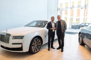Southern Region Rolls Royce Motor Cars General Manager Martin Corsunsky and Tilman Fertitta, CEO of Fertitta Entertainment and Owner of Post Oak Motor Cars