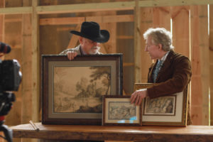 Leigh Keno divulges details of Tom Burks' suite of Thomas Rowlandson 18th-century caricatures. (Photo by Chris P. Bachman)