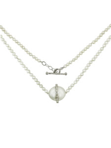 Ylang 23 – Cathy Waterman Diamond Overlay Pearl Platinum necklace