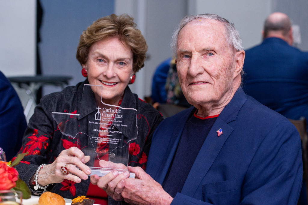 Annette & George Strake Jr. at the annual Catholic Charities Luncheon held at Life HTX. (Photo by Michelle Watson (CatchLightGroup.com))