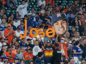Houston Astros lost to the Los Angeles Dodgers 9-2 before a full capacity crowd at Minute Maid Park