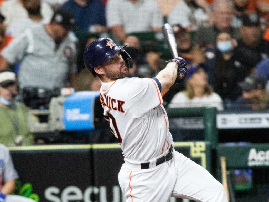 Chas McCormick Points to His Twin After Homer Shocking Yankee