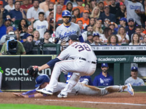 Houston Astros lost to the Los Angeles Dodgers 9-2 before a full capacity crowd at Minute Maid Park