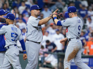 Houston Astros lost to the Los Angeles Dodgers 9-2 before a full capacity crowd at Minute Maid Park