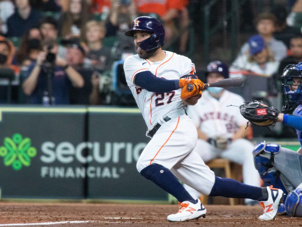 Jose Altuve greeted Trevor Bauer with a leadoff home run. (Photo by F. Carter Smith)