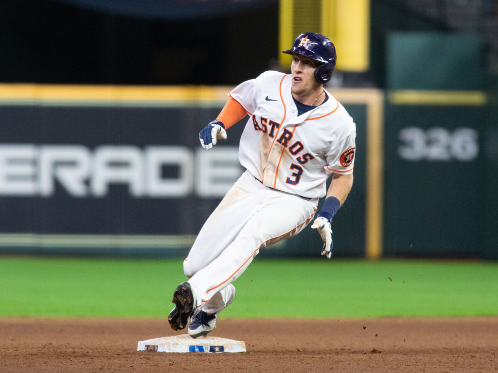 Myles Straw can be a force for the Astros on the bases. (Photo by F. Carter Smith)