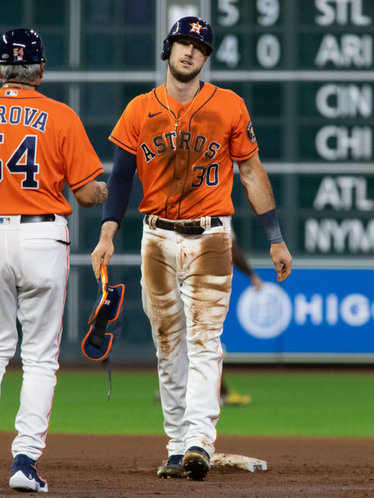 Kyle Tucker gets his uniform plenty dirty on the base paths. (Photo by F. Carter Smith)