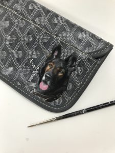 Dog on Goyard; photo courtesy of DTLAcustom