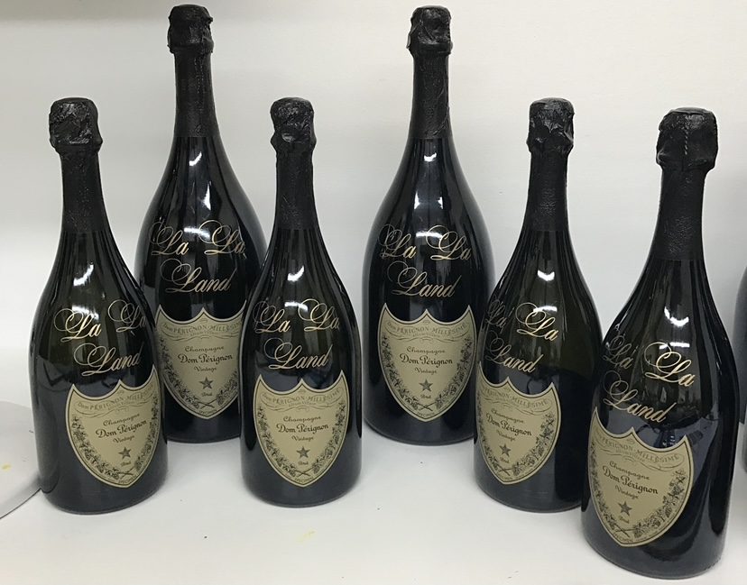 Dom Perignon Bottles customized by DTLAcustom for the Vanity Fair Oscar Party.