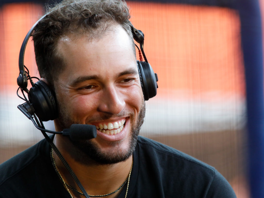 George Springer is all smiles in his return to Minute Maid Park. (Photo by F. Carter Smith)