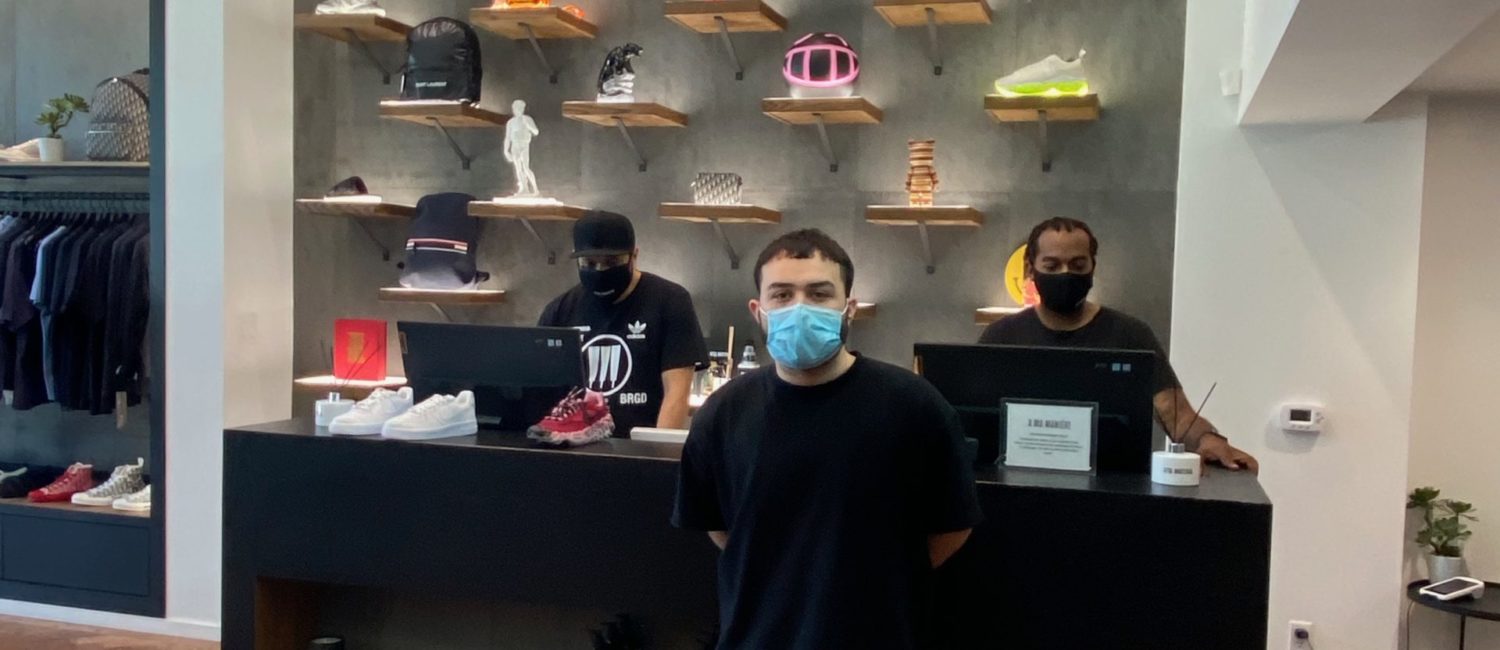 A Ma Maniére manager Damian Eustace in the Upper Kirby District streetwear boutique.