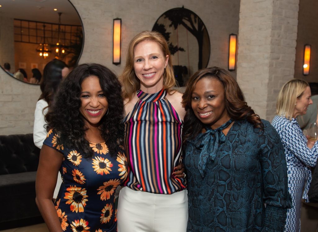 Jacquie Baly, Kimberly Bell, Malaika Mukoro at the Houston Symphony League inaugural Icon reception held at The Annie Café & Bar. (Photo by Wilson Parrish)