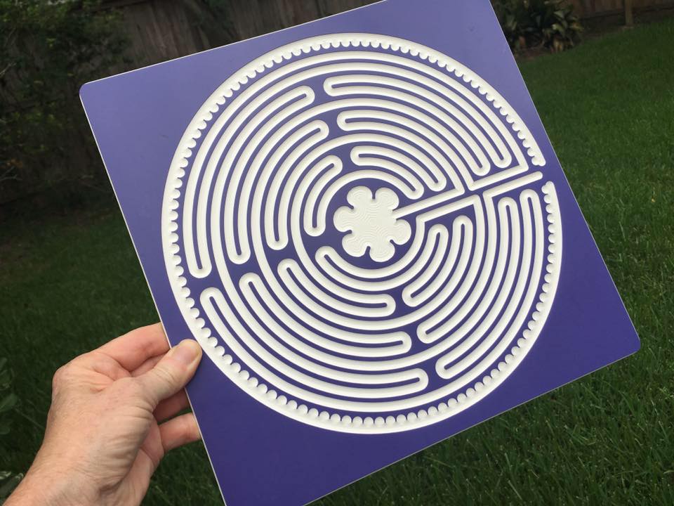 Sarah Gish uses finger or public Labyrinths to help her meditate.