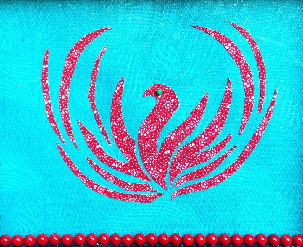 Susan Dehart's and Jean Petitt's "Phoenix Rising," 2020. (Photo by Sarah Gish)