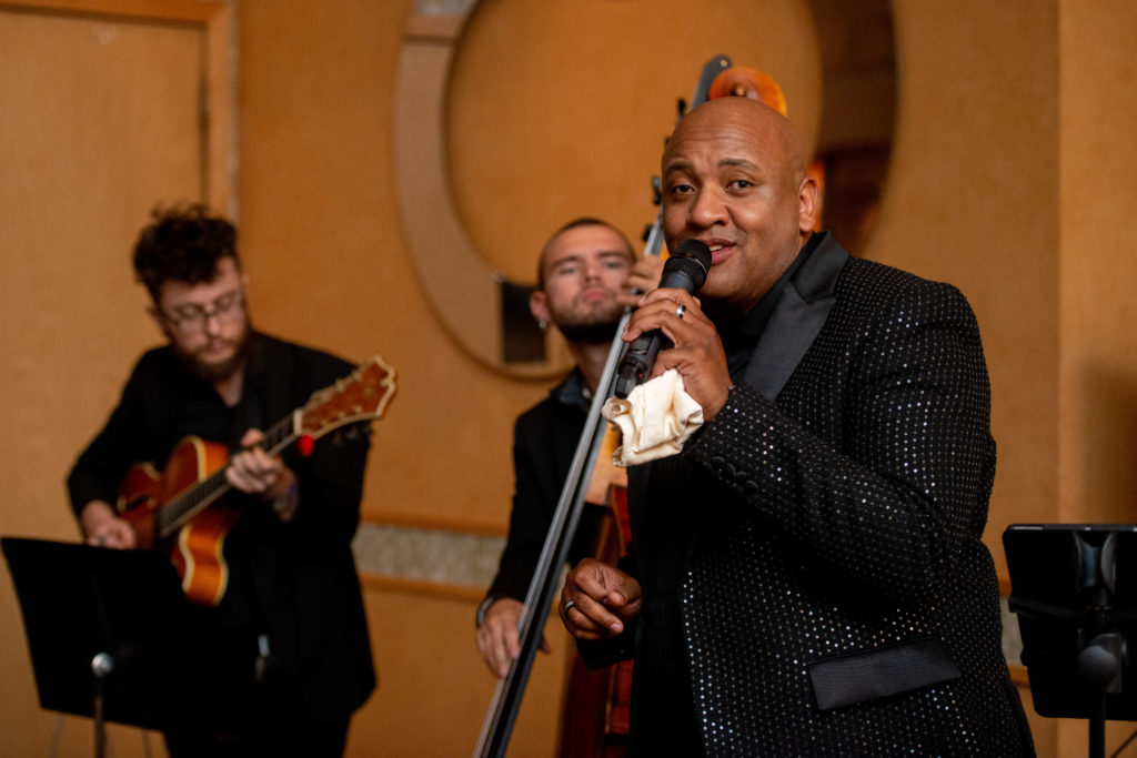 Vincent Powell and The Houston Ensemble perform at Tony's restaurant during a benefit for The Women's Fund for Health Education and Resiliency. (Photo by Michelle Watson CatchlightGroup.com)