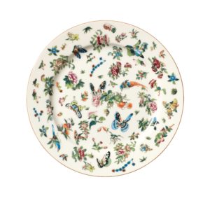 Kraak china, Adam Lippes dinnerware collection. Adam Lippes x OKA, Set of Four Roseraie Dinner Plates.