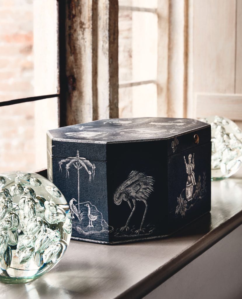 Giant Glass Ball Paperweight, Gonglin Memory Box.