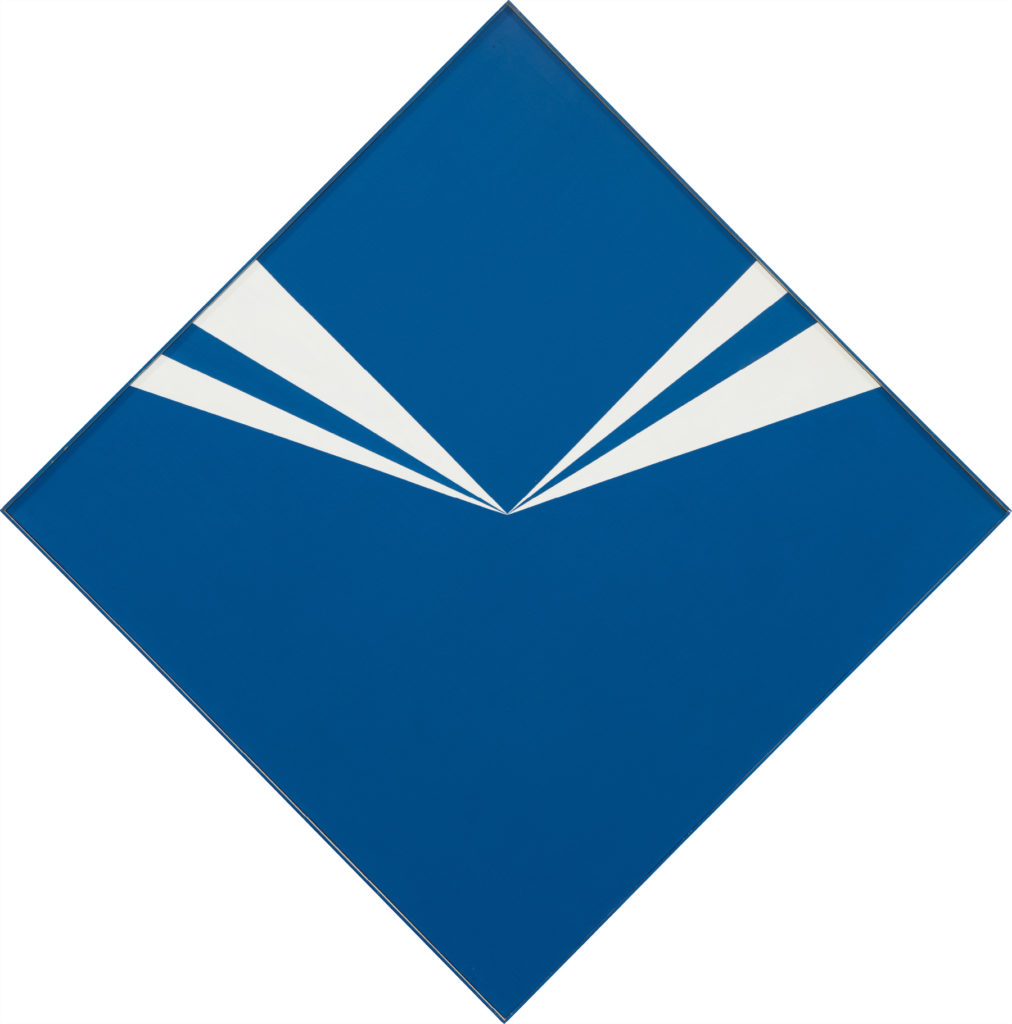 Carmen Herrera's "Cerulean," 1965, at the Crystal Bridges Museum of American Art in Bentonville, Arkansas.