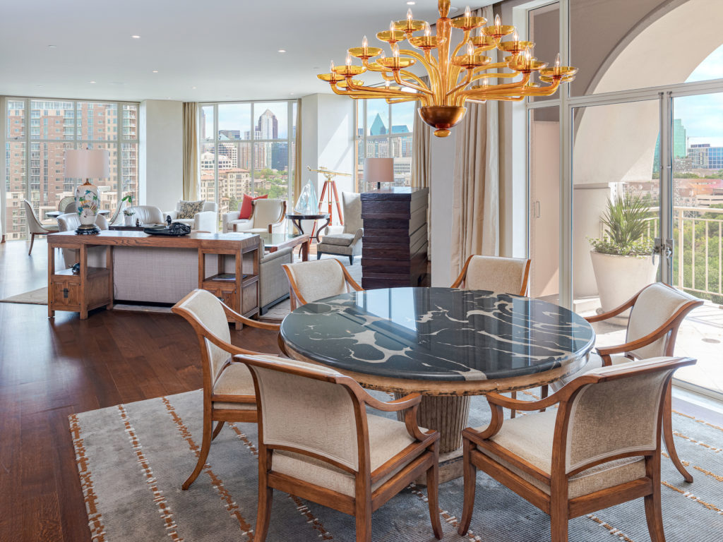 Floor-to-ceiling windows wrap around the Mansion high-rise. (Photo by Sean Gallagher Photo)