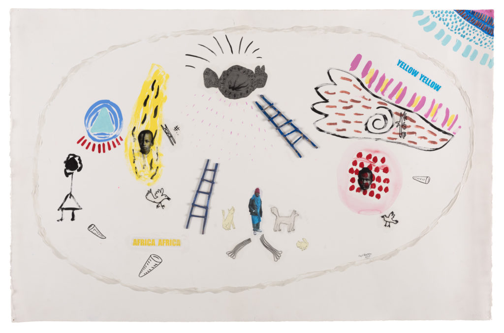 UH professor Floyd Newsum's "The New Hope," 2017, is a symbol-laden work by the co-founder of Project Row Houses, among the rich offerings of CAMH Gala + Art Auction 2021. 