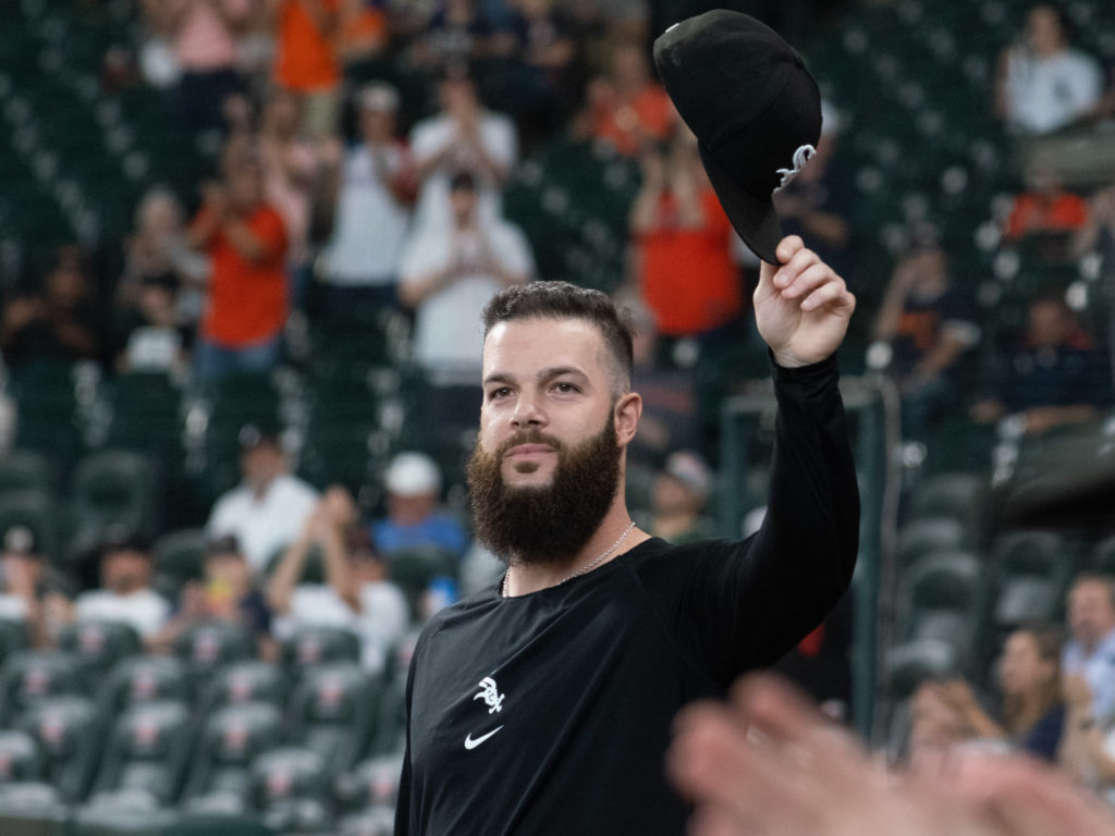Dallas Keuchel seemed genuinely touched by the tribute video the Astros played and the love from the fans. (Photo by F. Carter Smith)