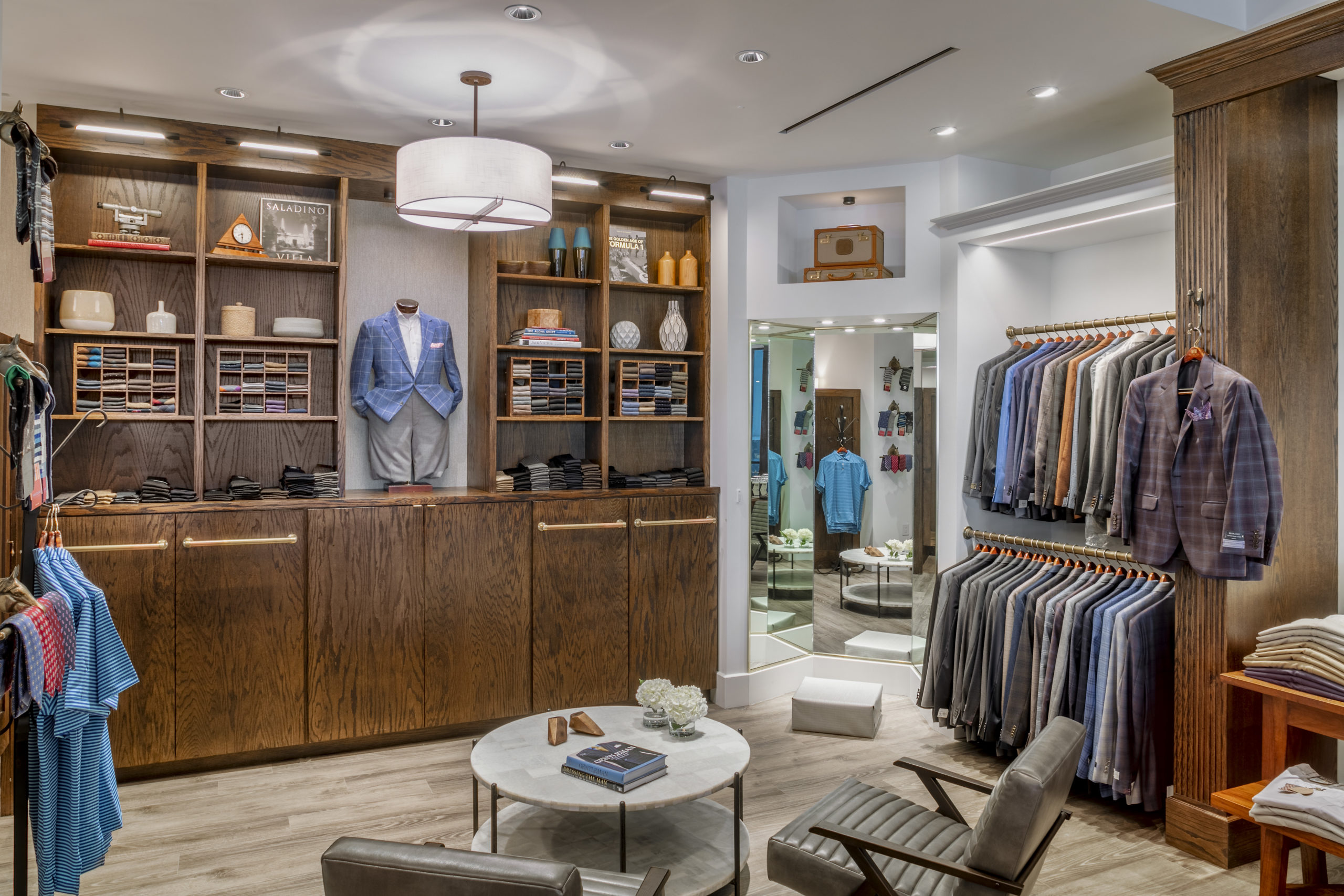 Architect Carlo Di Nunzio melds Old World charm with fresh design at Bill Walker Clothiers new location in Post Oak Plaza.