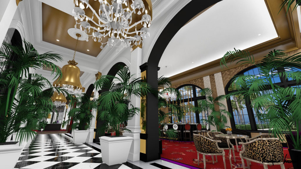 The Grand Galvez Peacock Alley and Bar will be show-stoppers once Dallas hotelier Mark Wyant completes renovation of the former Hotel Galvez. (Rendering courtesy of Grand Galvez/Seawall Hospitality LLC)