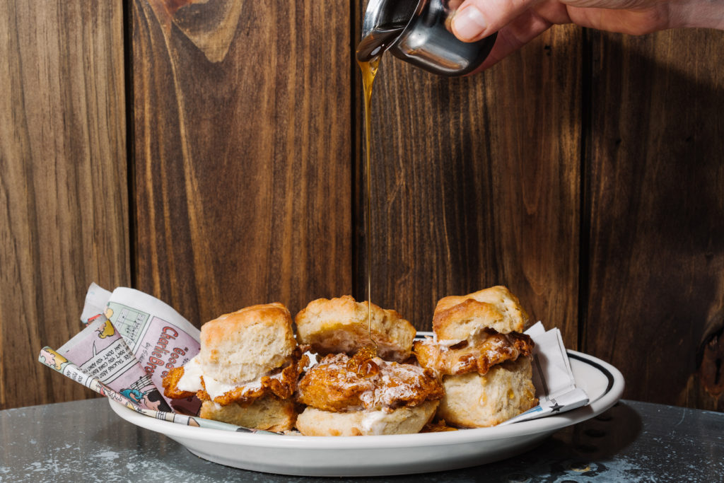 La Lucha's honey butter chicken biscuits (Courtesy of Andrew Thomas Lee)