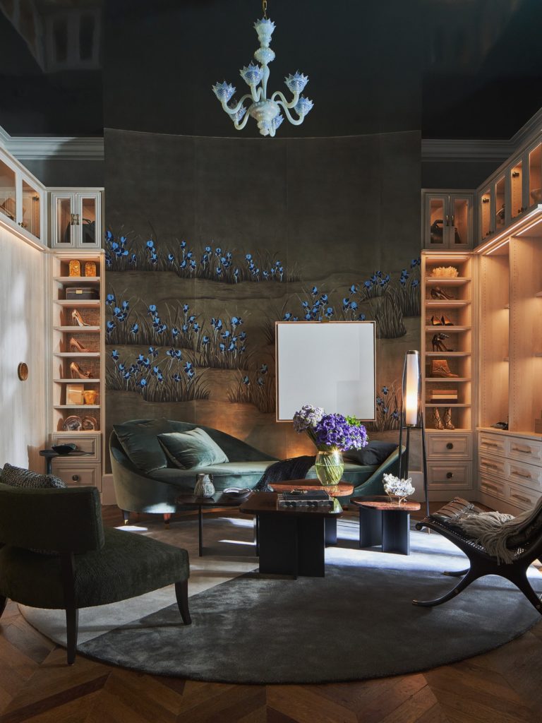 Dressing closet designed by Doniphan Moore, with custom fixtures by The Container Store, for the Kips Bay Decorator Show House Dallas 2020. (Photo Stephen Karlisch)