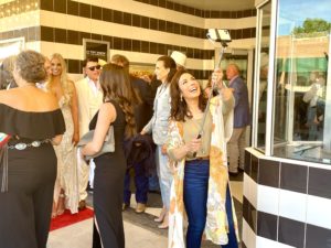 Movie – NBC 5 news anchor Deborah Ferguson gets out her selfie stick to capture the moment