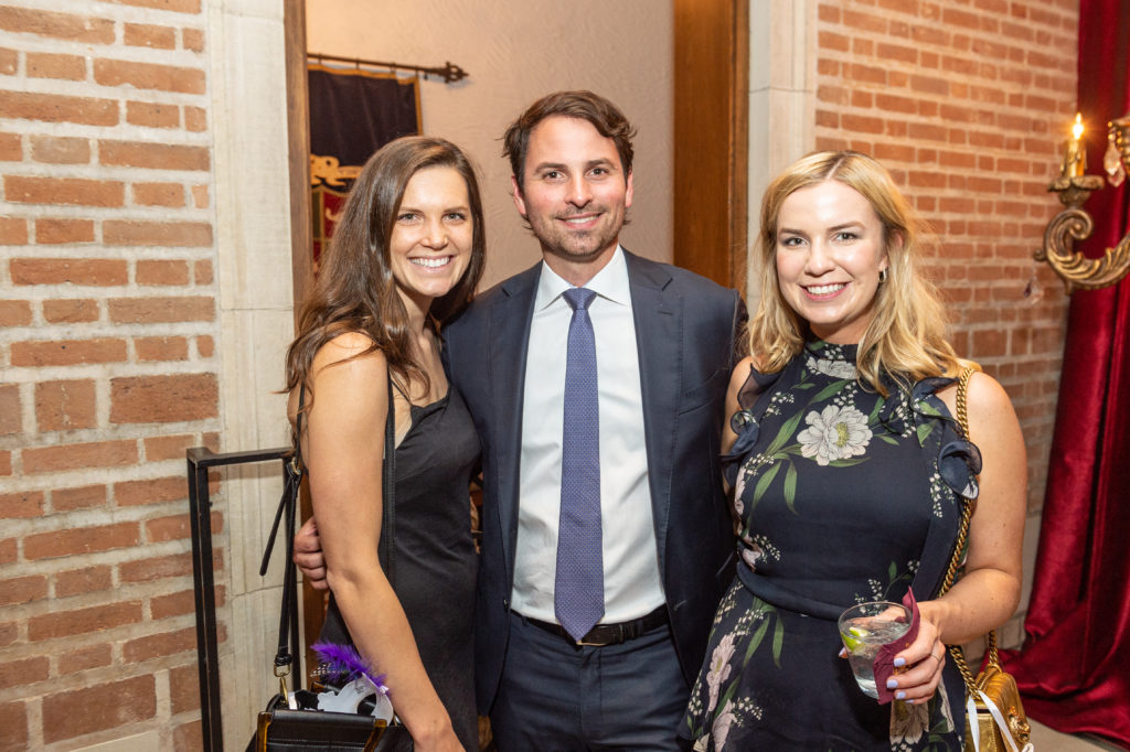 Kristin Kulpinski, Will Pritchard, Hope Dorsett at the Young Friends of Save Venice party at Rice University's Cohen House. (Photo by Fulton Davenport/ PWL Studio)