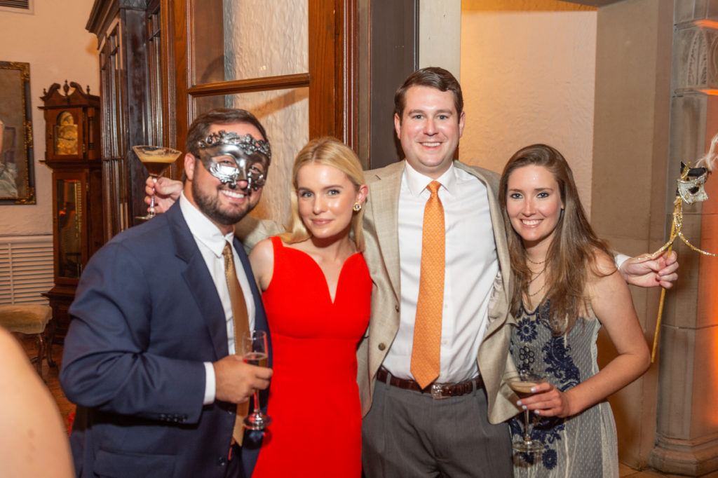 Ben Sarvadi, Skylar Pinchal, Daniel Harrison, Sophia Smith at the Young Friends of Save Venice party at Rice University's Cohen House. (Photo by Fulton Davenport/ PWL Studio)