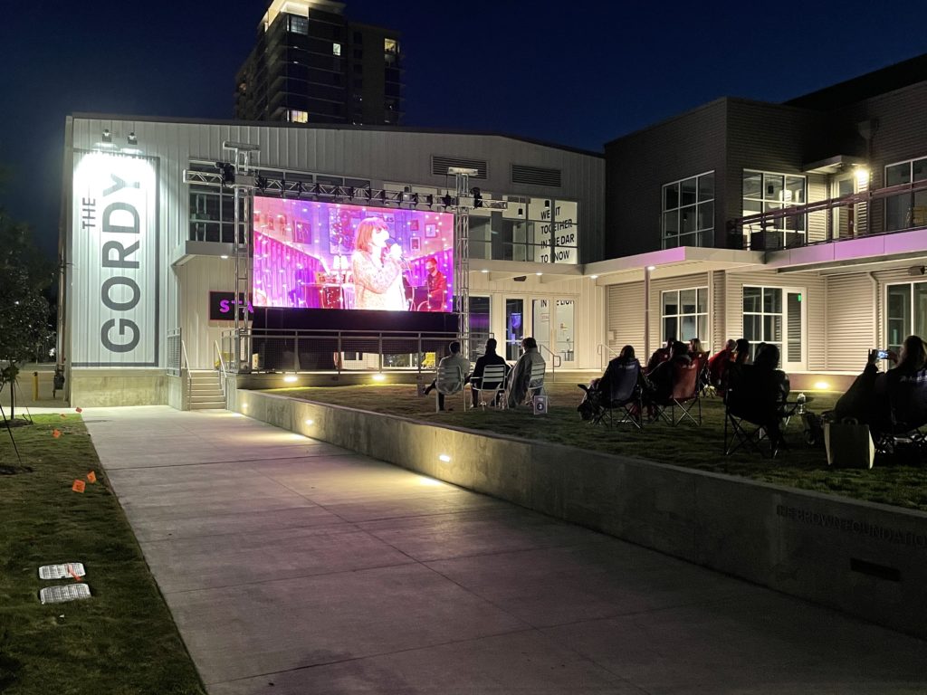 Stages turned the Gordy's Brown Foundation Lawn into a new space to screen theater offerings. (Photo by Greg Warrington)