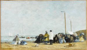 Eugène Boudin, Crinolines on the Beach, 1863