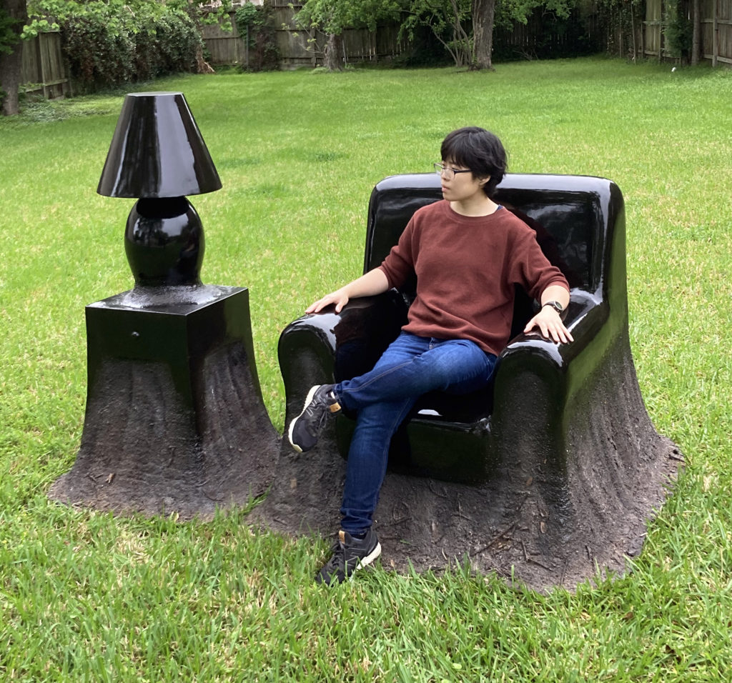 Artist Joyce Lin with “Home Grown,” 2021