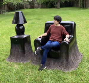 Artist Joyce Lin with “Home Grown,” 2021