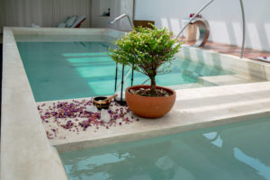 A moment of solitude at the spa pool.