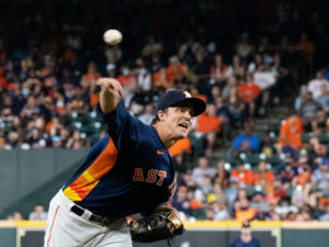Houston Astros versus the Texas Rangers at Minute Maid Park