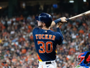 Houston Astros versus the Texas Rangers at Minute Maid Park