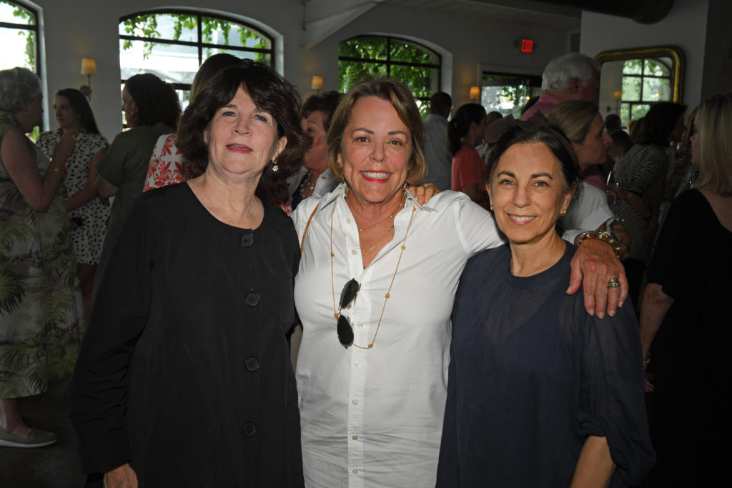 Colleen Sherlock, Patti Miller, Cathy Blum at the Greenwood King celebration at Tiny Boxwood's (Photo by Jack Opatrny)