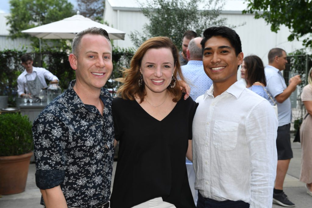 Jeremy Fain, Elissa Kirkham, Alex Ramos at the Greenwood King celebration at Tiny Boxwood's (Photo by Jack Opatrny)